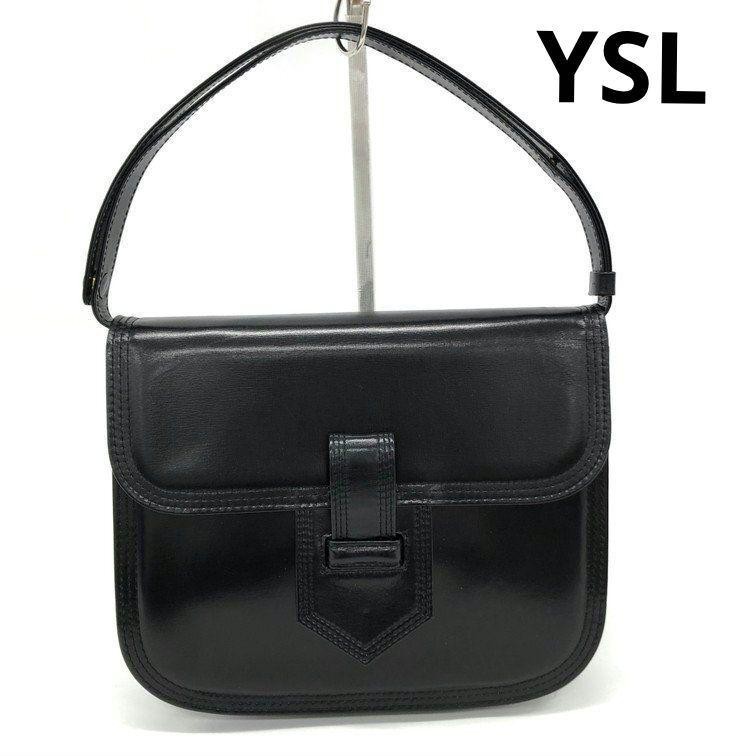 Borsa a tracolla Yves Saint Laurent YSL in pelle nera autentica F07141238