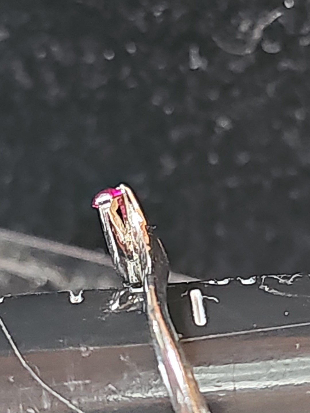 Vintage Sterling Mini Ruby Solitaire Ring 7 - image 2