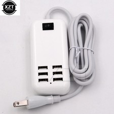 6 Port USB Hub Fast Wall Charger Station Multi-Function Desktop AC Power Adapter