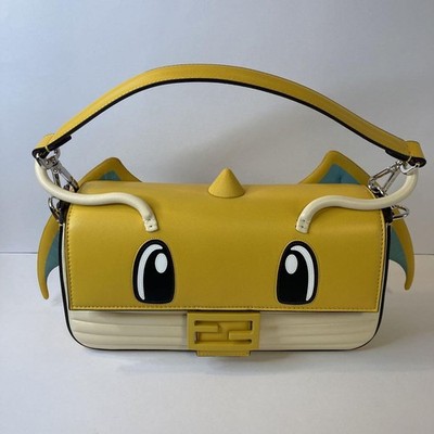 FENDI x FRGMT x POKEMON Dragonite Baguette Bag Yellow Medium 100