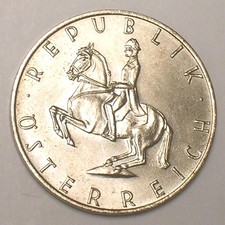 1979 Austria Austrian 5 Schillings Horse Coin XF