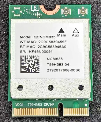 Qualcomm QCNCM835 WIFI7 Wireless Card M.2 Bluetooth 5.4 Tri-Band 5.8Gbps Win11