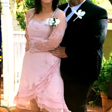 Elegant Two Piece Rose/Pink Mother/Son of the Bride Beaded Dress, Scala XL