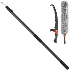 Manual Pole Saw Extendable Tree Pruner 4.9-20 ft Aluminum Alloy Pole