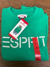 NWT Esprit Women's Logo Fleece Crewneck Sweatshirt Embroidered 80s Retro Viral