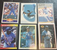 (6) card BO JACKSON 1989 Issued COMBO Group Of Baseball Cards Score Fleer Topps+