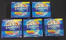 5 X Tampax Pearl Tampons Super/Super Plus/Ultra Absorbency COMBO PK *READ* (B79