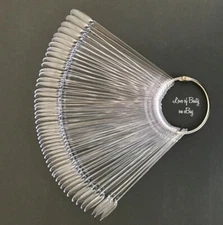 50 pcs False Nail Art Tip Display Swatch Polish Color Clear see thru ~ US SELLER