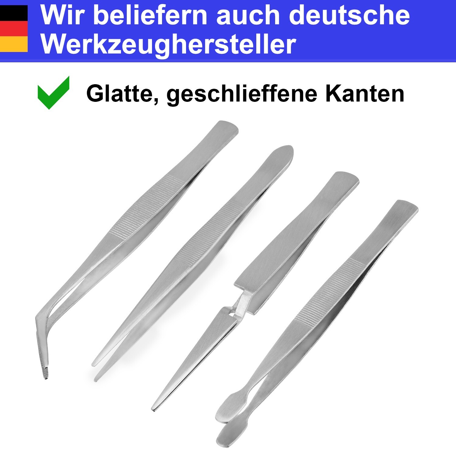 Resistente Acciaio Inox 8 Pezzi Pinzette Set Orologio Riparazioni - Foto 4