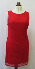 NEW, Dress, Wallis, UK 16 Petite, Red, Stretchy Lace, Sleeveless, Lined.