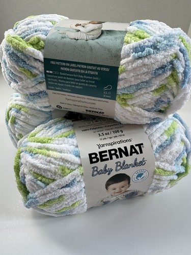 Bernat Baby Blanket Super Bulky Yarn Lot of 3~3.5oz Skeins Funny Prints 03233 - Picture 2 of 6