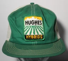 1980s Vintage Hughes Hybrids Farm Patch Snapback Trucker Hat K-Brand Made in USA