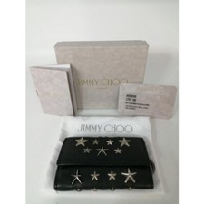 JIMMY CHOO Key Case Black Leather rank B Women Good condition limited From JAPAN
