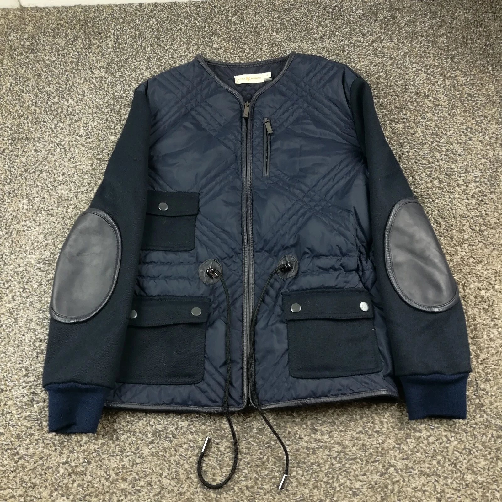 Tory Burch Giacca Trapuntata Hilary Tech Combo Bomber Piumino Blu Navy Donna 2