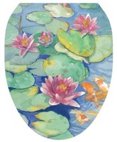Toilet Tattoos Tt-1029-o Lily Pad Design Toilet Seat Applique, Elongated, New, F on sale Toilet Tattoos Tt-1029-o Lily Pad Design Toilet Seat Applique, Elongated, New, F on sale