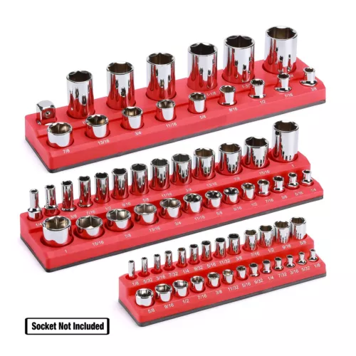6pc/3pc Magnetic Socket Organizer Storage Holder 1/4" 3/8" 1/2" Drive SAE Metric - Picture 14 of 15