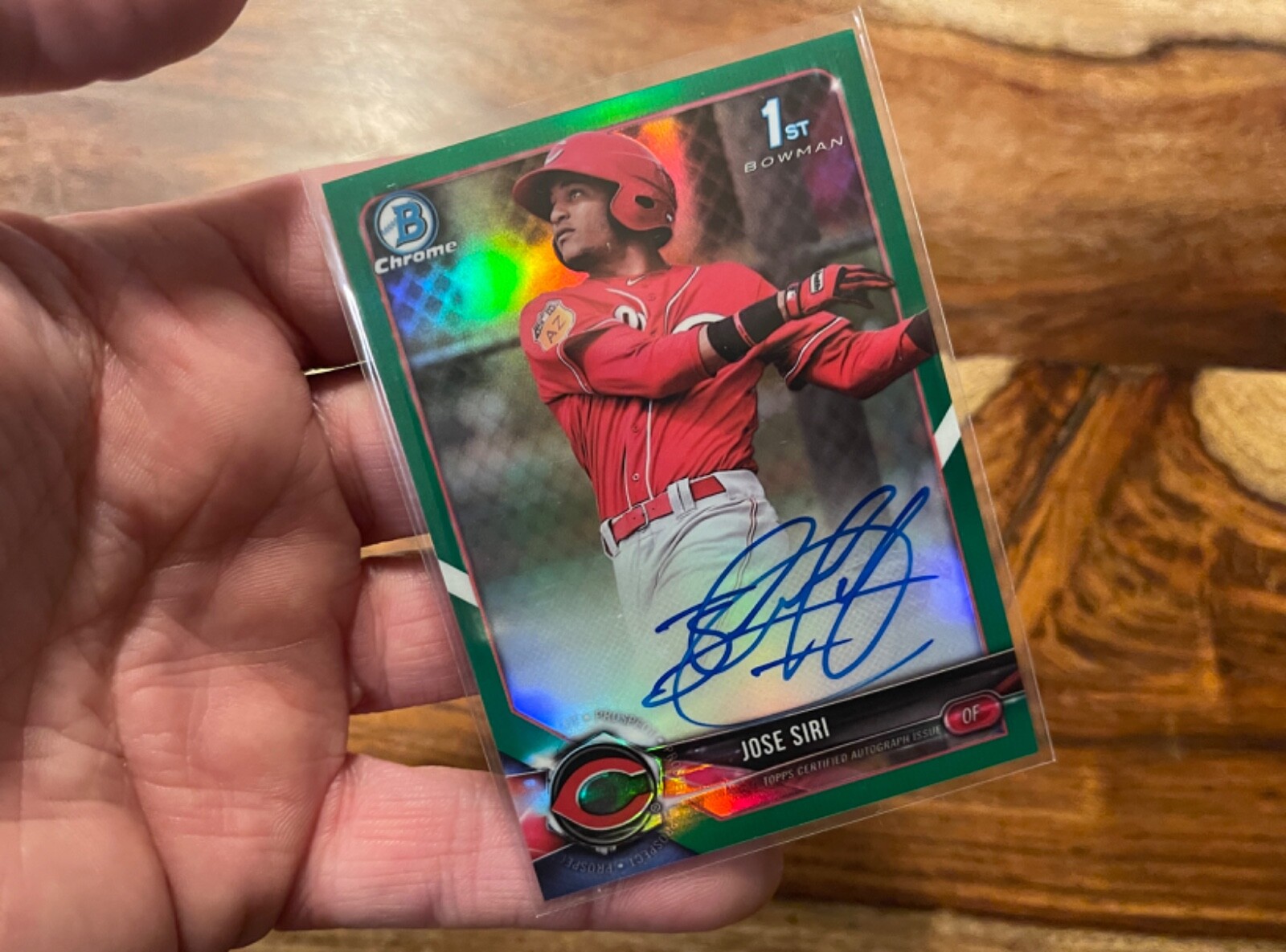 2018 Jose Siri #CPA-JS 1st Bowman Chrome Green Refractor Auto #87/99 Mets, Rays