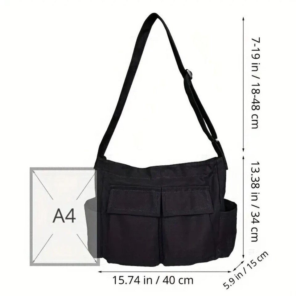 Large Capacity Shoulder Bag Canvas Tote Bag Fashion Messenger Bag for