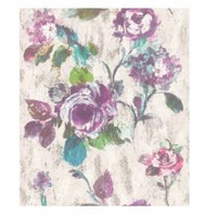 Rasch Textiltapete Vlies Pompidou 228495 Violett GrüN Blau Creme Stylisch Blume