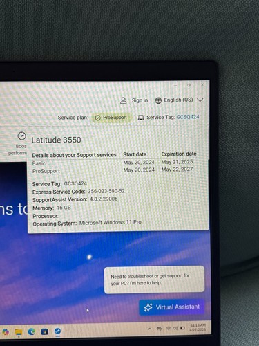 DELL Latitude 3550 Laptop i7 13th Gen, 16GB / 256GB, Win11 Pro, WRTY 05/2027 - Picture 3 of 6