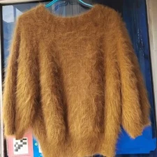 Angora Blended Sweater Fluffy Fuzzy Jumper Super Soft Pullover