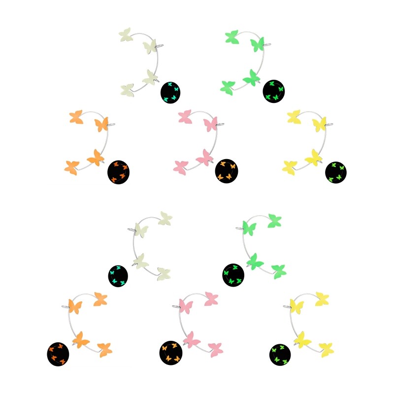 Fluorescent Butterfly Wrap Ear Cuff for Women in Luminous Design