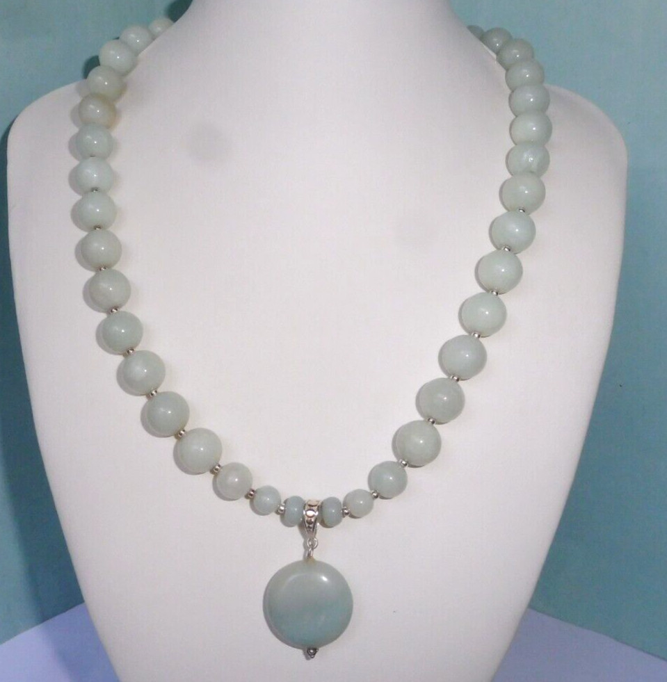 Collier en amazonite bleue, un bijou de sérénité en argent massif
