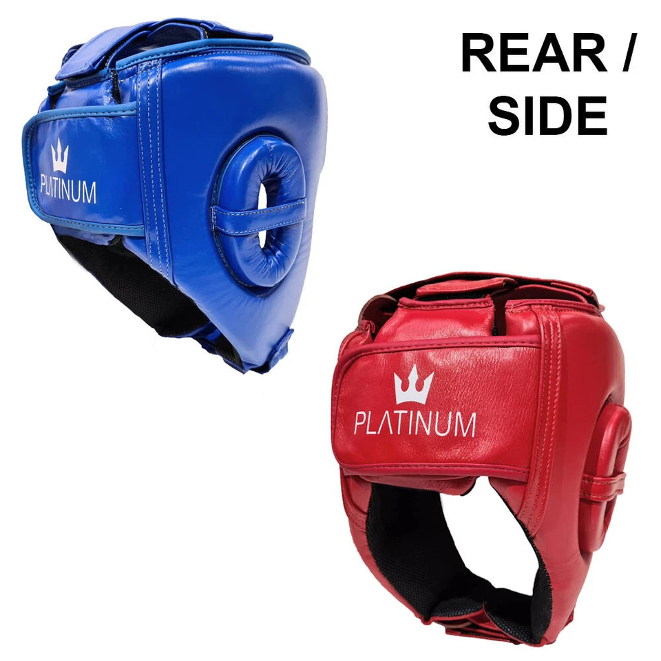 Protector de cabeza de cuero platino con cara abierta - Equipo de boxeo MMA - Morgan Sports Foto 2 de 4