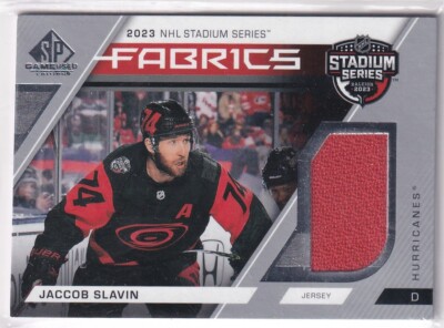 Upper Deck SP Game Used 2023-24 NHL STS-10 Jaccob Slavin Fabrics Patch
