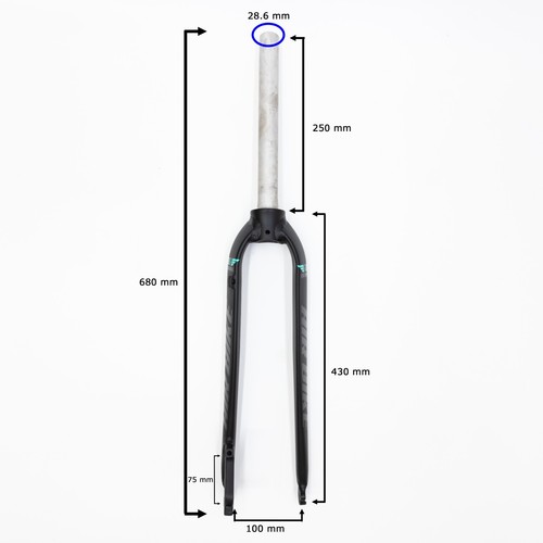26/27.5/29 in Aluminium Mountain Bike Fork 1-1/8" Disc Brake Rigid Fork Black - Picture 12 of 23