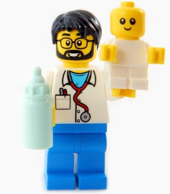 NEW LEGO PEDIATRICIAN and BABY MINIFIG LOT doctor nurse minifigure  bottle