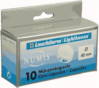 40mm Coin Capsules 10 Lighthouse High Quality Scratch Resist Holders 1 New Box