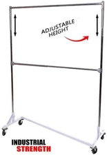 Only Hangers Industrial Strength Z Rack with Add-On Hangrail -White 