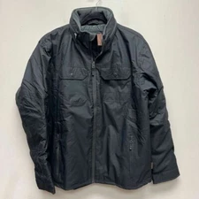 Free Country Mens Jacket Black Flap Pockets Mock Neck Zipper Lined L M S