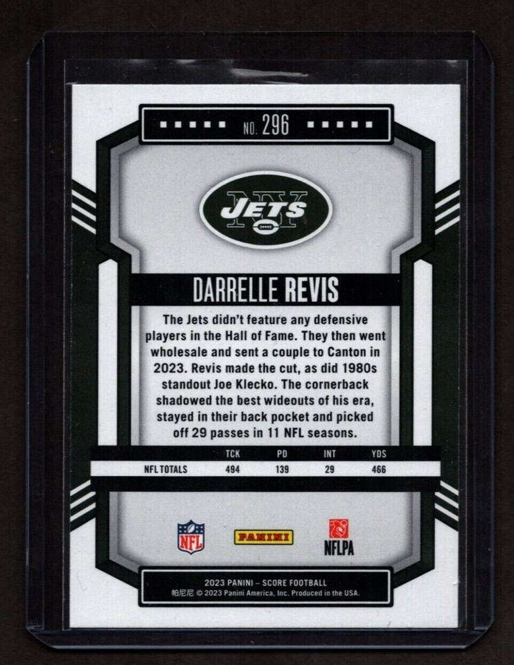 Darrell Revis - NY Jets- #296 2023 Panini Score | eBay