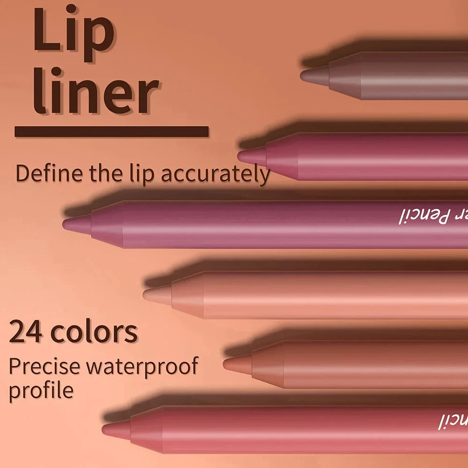 New 6 Color/Set Sexy Velvet Matte Lip Liner Makeup Non-stick Cup Lipliner Pencil - Image 2 of 4