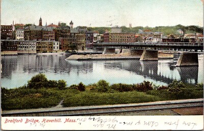 Haverhill, MA Bradford Bridge Postcard Undivided Back Posted c. 1910