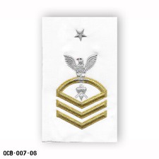 Builder White Sleeve Patch ~ LARGE ~ US Navy E8 Senior Chief Petty Officer ~ NEW