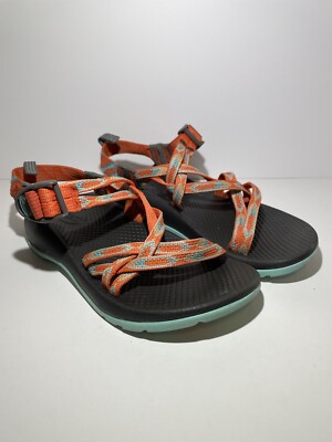 CHACO Kids Youth Sport Sandals Synthetic Orange Blue Size 3 | eBay