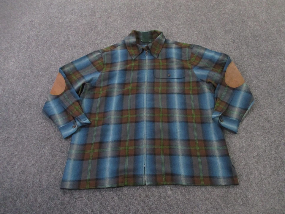 Ralph Lauren куртка женщин M маленький синий коричневый клетку шерсти Bomber локоть нашивка - Изображение 2 из 4