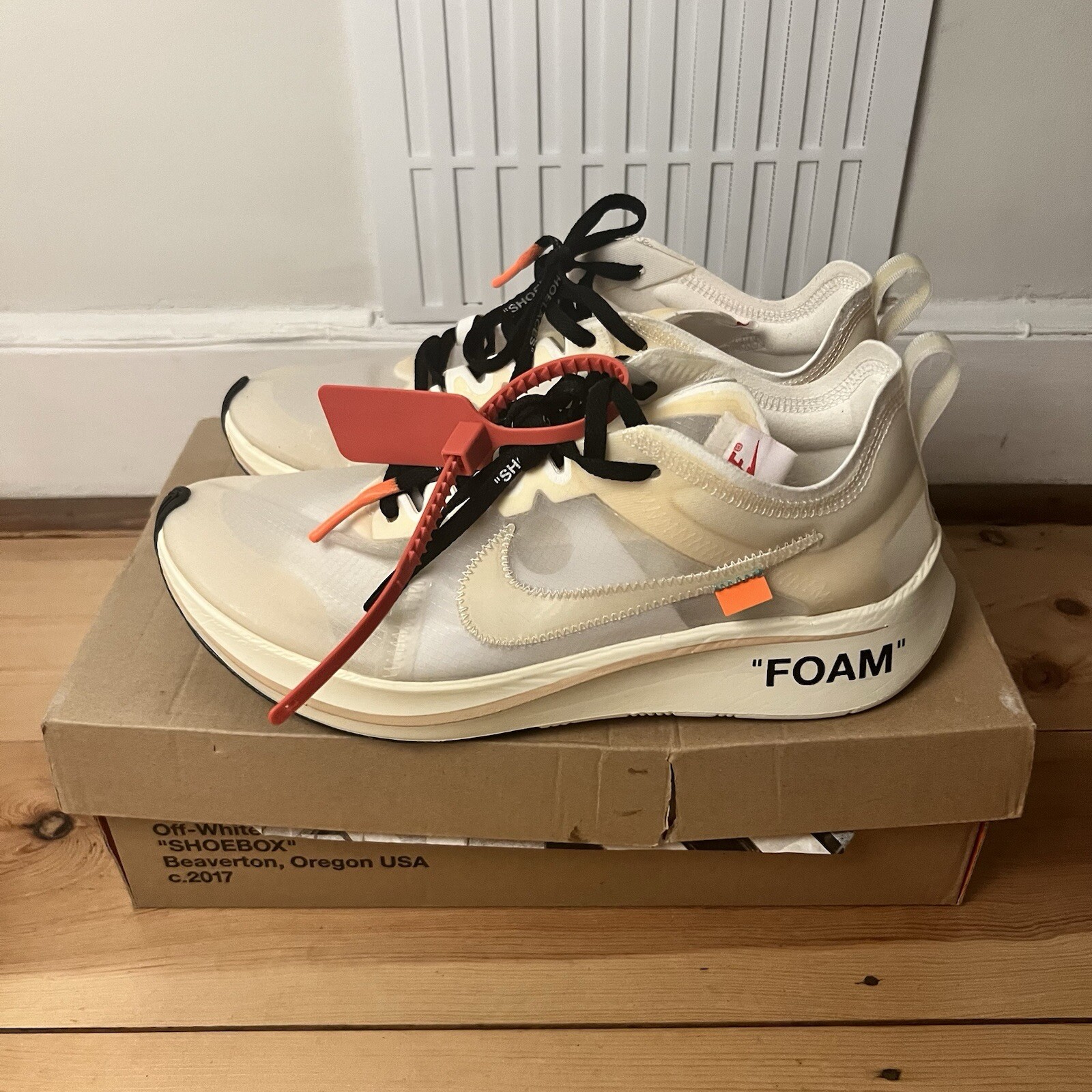 OFF WHITE X NIKE Nike Zoom Fly x Off White The Ten 2017 US 8.5 UK 7.5 EU42 mai indossate + scatola + lacci