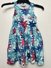 Desigual Girls Dress Size 7/8 Blue Floral Pullover Sleeveless NWT Spain