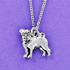 PUG DOG Necklace on Chain or Charm Only - Pewter Pet Puppy Love Dogs Animal Gift