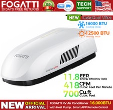 RV Air Conditioner Heat Pump 16K BTU Rooftop RV AC 43 dB Ultra Quiet WIFI+Remote