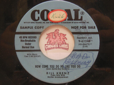 Bill Krenz - How Come You Do Me Like You Do / Ramblin' Rag, 45 RPM VG (21H)