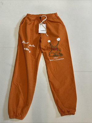 Daniel Johnston X Whole Skim Milk Sweatpants Men s Orange Size M Nwt