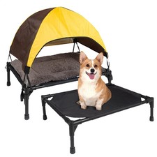 Elevated Dog Bed  Sun Shade Removable Canopy Optional Protection Use Indoor Out
