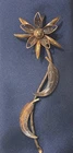 HUGE Vintage Copper Floral Leaf Brooch Pin Long Flower Branch Costume Jewelry