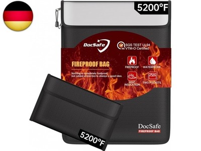 DocSafe 2 Stück Feuerfeste Dokumententasche(39,4 x 29,2 cm,5200°F),8-lagige F