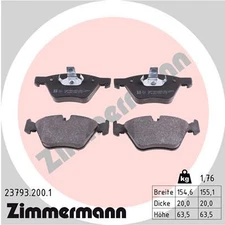 Front Axle Zimmermann 23793.200.1 Brake Pad Set, Disc Brake for BMW, BMW (B